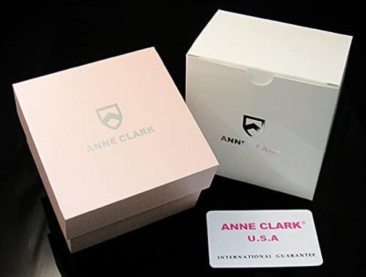 ANNE CLARK Watch 1008 Series Natural Shell Dial Natural Diamond Moving Stone Bracelet Women's (Silver/White Dial)