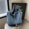 Large Capacity Women's Denim Shoulder Bags High Quality Sewing Thread Crossbody Bag