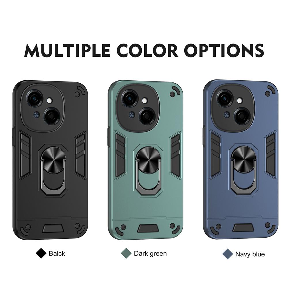 KEYSION Противоударный чехол для TECNO Spark Go 1 Go 2025 Silicone+PC Camera Protection Ring Stand Phone Back Cover для Tecno Pop9 4G