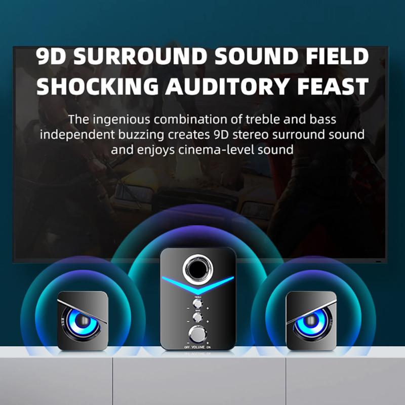 D221 Компьютерные колонки Проводные Bluetooth-совместимые 5.0 Настольные комбинации Аудио USB Звуковой эффект
