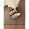 Niche Design Sense Leopard Print Bag Head Half Slippers Women Wear Muller Shoes Lazy Pedal Warm Plush Shoes