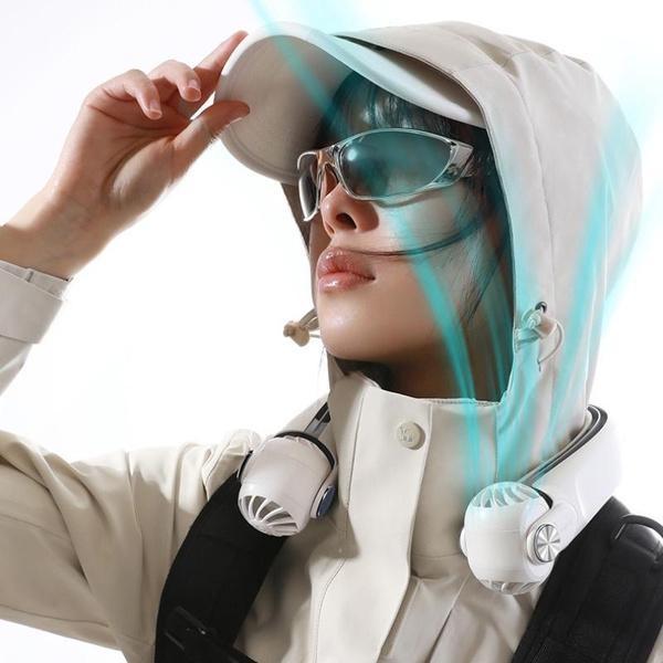 1800/2400 мАч Мини-безлистные вентиляторы с большой шеей Турбина Большой ветер USB-зарядка Складной портативный регулируемый подвесной