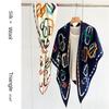 195*125*125cm Luxury Mulberry Silk Wool Scarf Triangle Scarf Office Women's Hairband Folding Scarf Women's Shawl Scarf