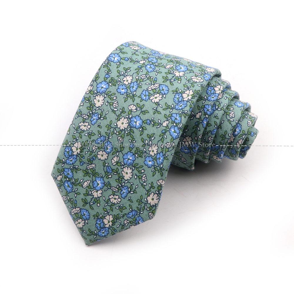 Новый шик, галстук с цветочным принтом, галстук из 100% хлопка, для мужчин, светлый цвет, повседневный узкий галстук, свадебная вечеринка