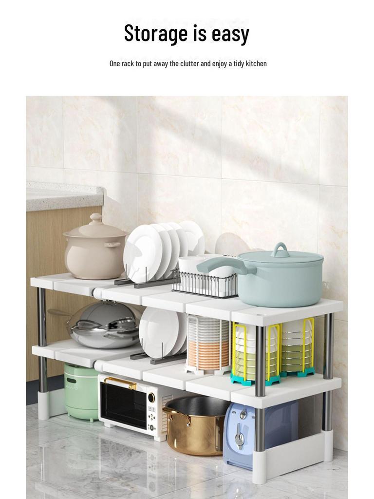 Retractable Multi-Layer Under-Sink Kitchen Storage Rack