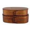 Lunch Box Set Japanese   Wooden Food Storage Container for Students Workers 19x10x9.5cm