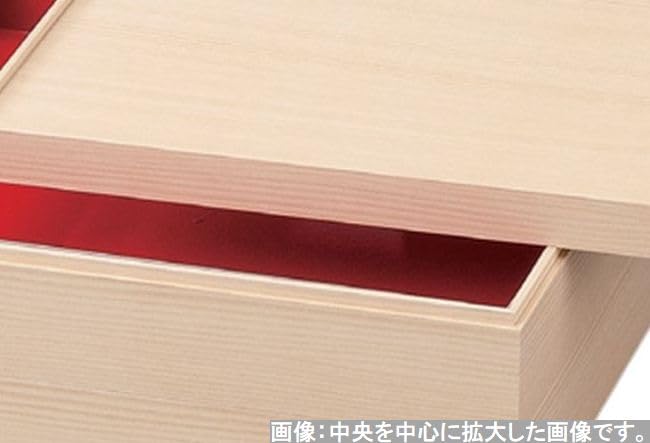 Одноярусный лакированный ящик Jubako от J-kitchens, 100 см x 100 см x 2,7 см, Сделано в Японии, Изготовлен из белого дерева Цукаса