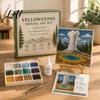 Handmade Desktop Ornaments DIY Sea Glass Mosaic Art Kit Ocean/Landscape Inspired Artwork Complete Making Tools with Colorful Pieces Craft