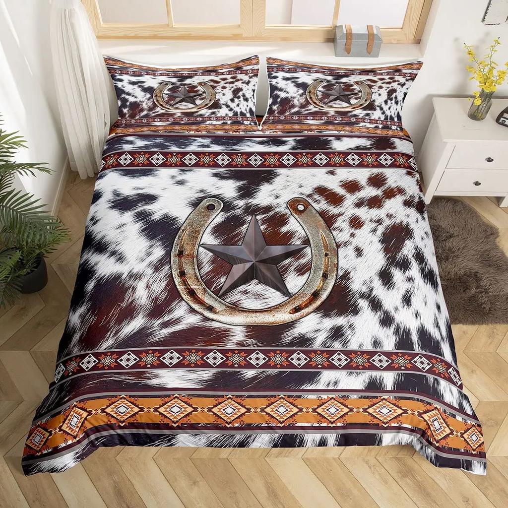 Horseshoe Duvet Covers for Teens Adults Queen Size Quilt Covers Lightweight Down Room Decor 2 Pillowcases 1 Duvet Cover No Quilt