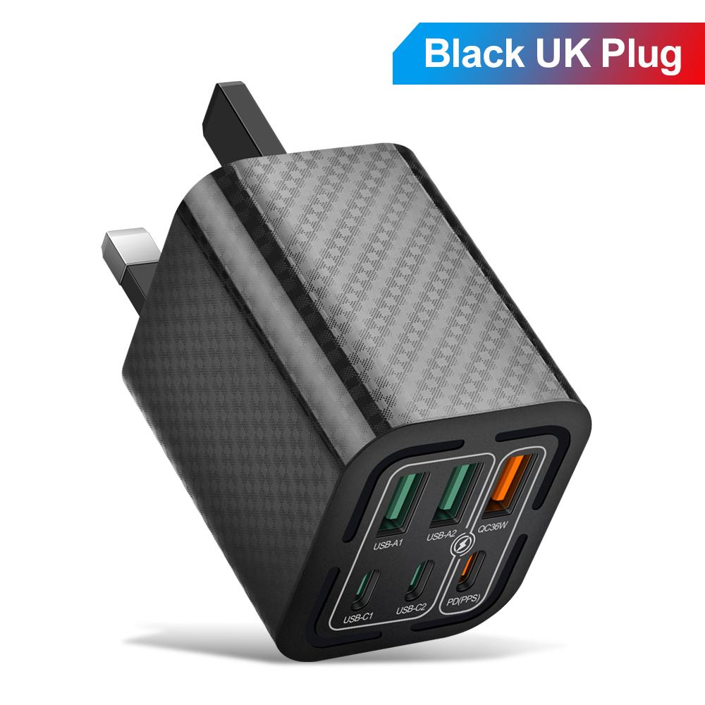 Всего 150 Вт USB зарядное устройство 6 портов Type C быстрая зарядка мобильный телефон настенный адаптер EU/US/UK вилка для iPhone 15 Samsung Xiaomi