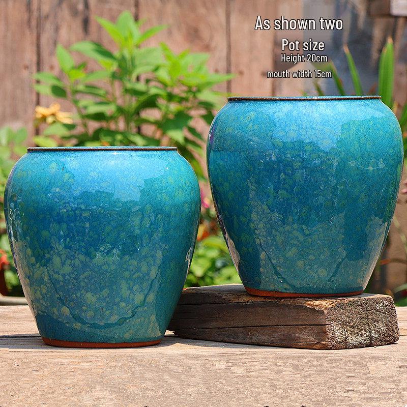 Large Handmade Ceramic Pottery Planter for Courtyard Landscaping - Ideal for Tall Orchids and Bougainvillea