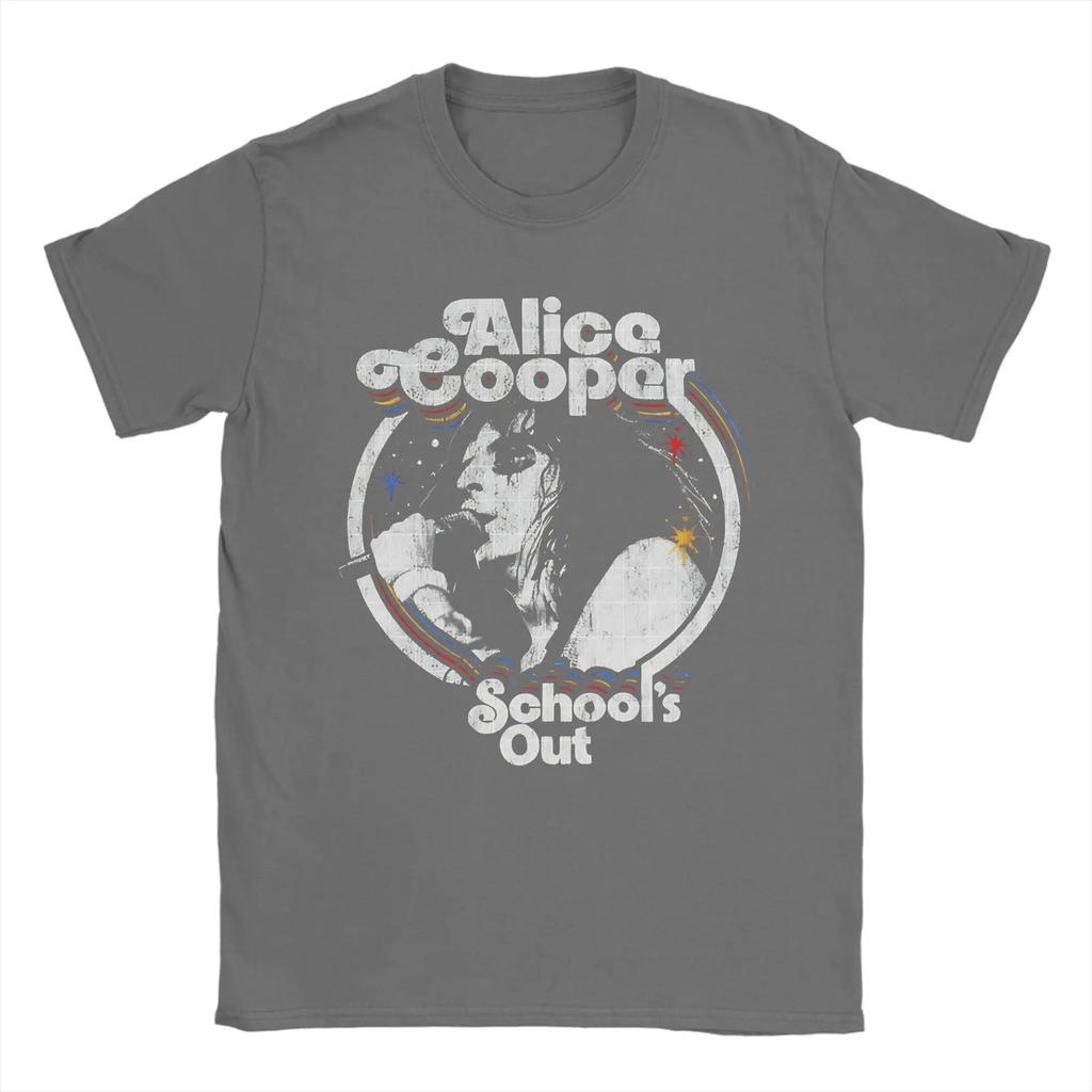 Футболка Alice Cooper Band Пляжные Повседневные Футболки Мужские Хлопок Круглый Вырез S4XL Одежда С Коротким Рукавом Винтажные Топы