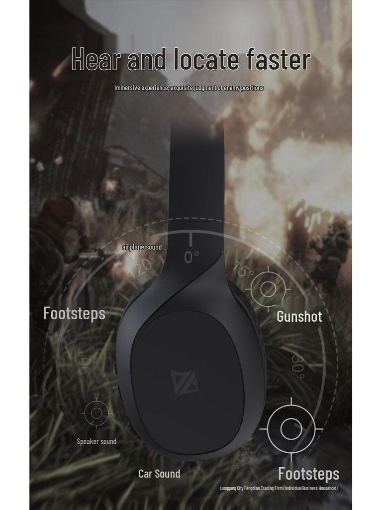Универсальная беспроводная накладная Bluetooth-игровая гарнитура с высококачественным звуком и позиционированием