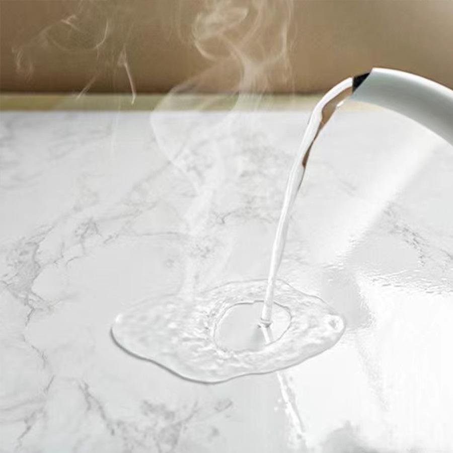 Белые обои с гладким мраморным узором, маслостойкая наклейка, изменение цвета мебели, реновация, самоклеящиеся обои для плиты