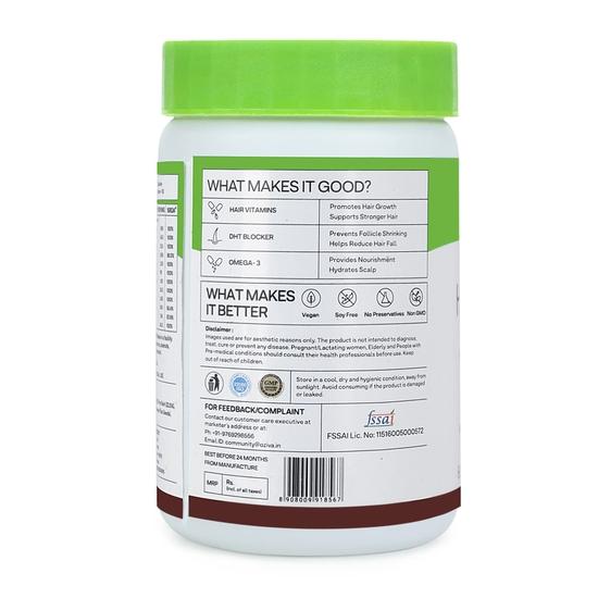 Капсулы витаминов для волос OZiva с биотином и блокатором ДГТ для роста волос, 60 капсул + растительный биотин Xtra с кератиновым строителем, 60 капсул