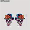 2D Плоские Милые Серьги-подвески в виде Сахарного Черепа на Хэллоуин из акрила, Декор Дня Мёртвых, Подарки для женщин, Фестивальные Шармы