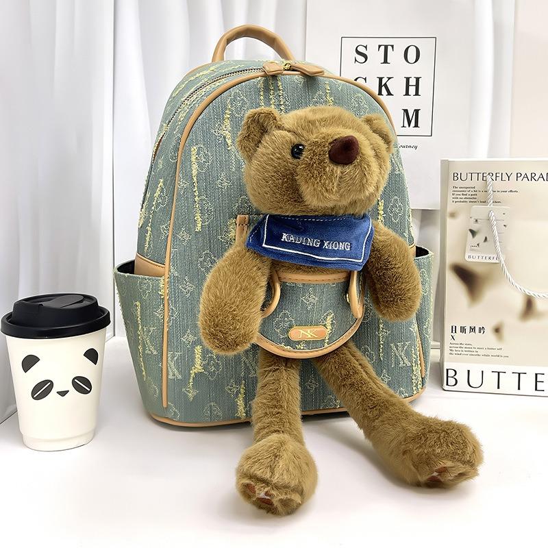 Новый летний милый рюкзак с куклой-медвежонком, ретро, высококлассный рюкзак, модная милая сумка