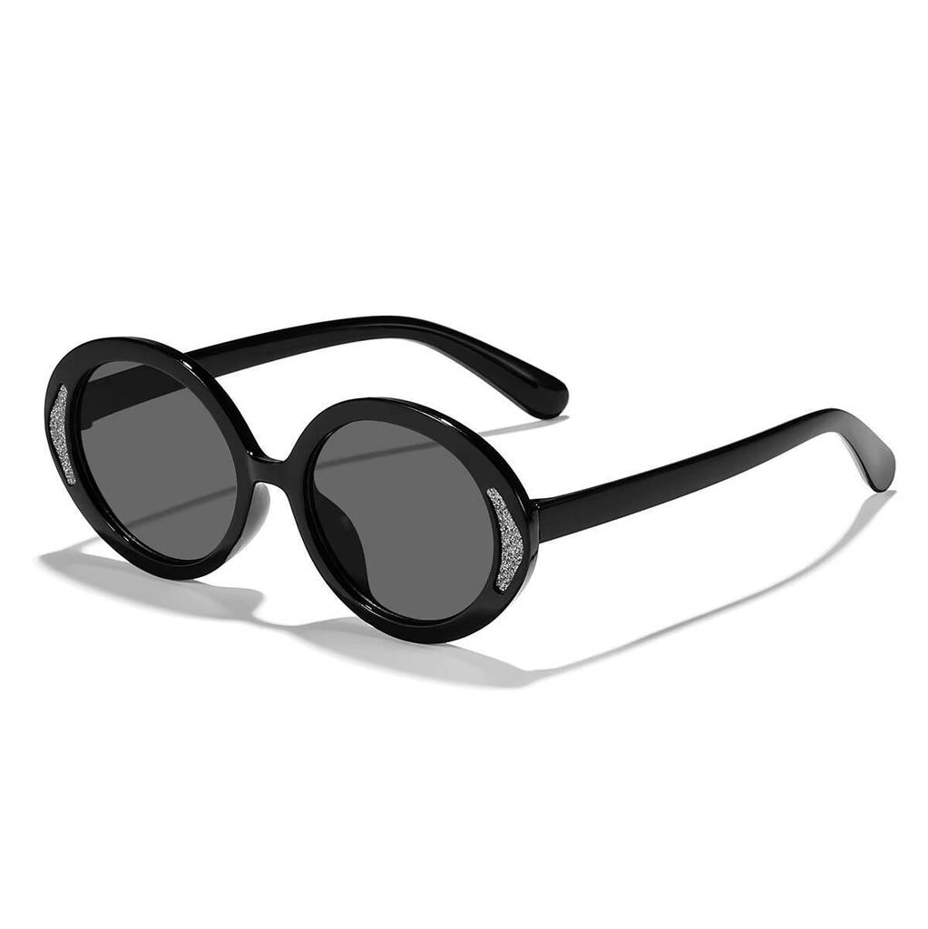 2026 Children's Candy Color Fine Flash Oval Frame Cute Baby Trendy Fashion Street Photography Sunshade Sunglasses