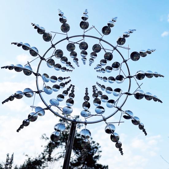 Ветряная мельница, нержавеющая, устойчивая к коррозии, простая установка, декоративная 3D кинетическая вертушка для ветра, красочная вертушка, садовый орнамент