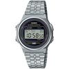 Casio Стандартные Винтажные Унисекс Классические Кварцевые Цифровые Часы Металлические Серебристые Черные A171WE-1A