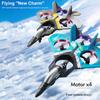 RC Airplane 2.4GHz 6CH EPP RC Plane 4 Motor RC Aircraft Toys for Adult Kids with Function Gravity Sensing Stunt Roll Cool Light