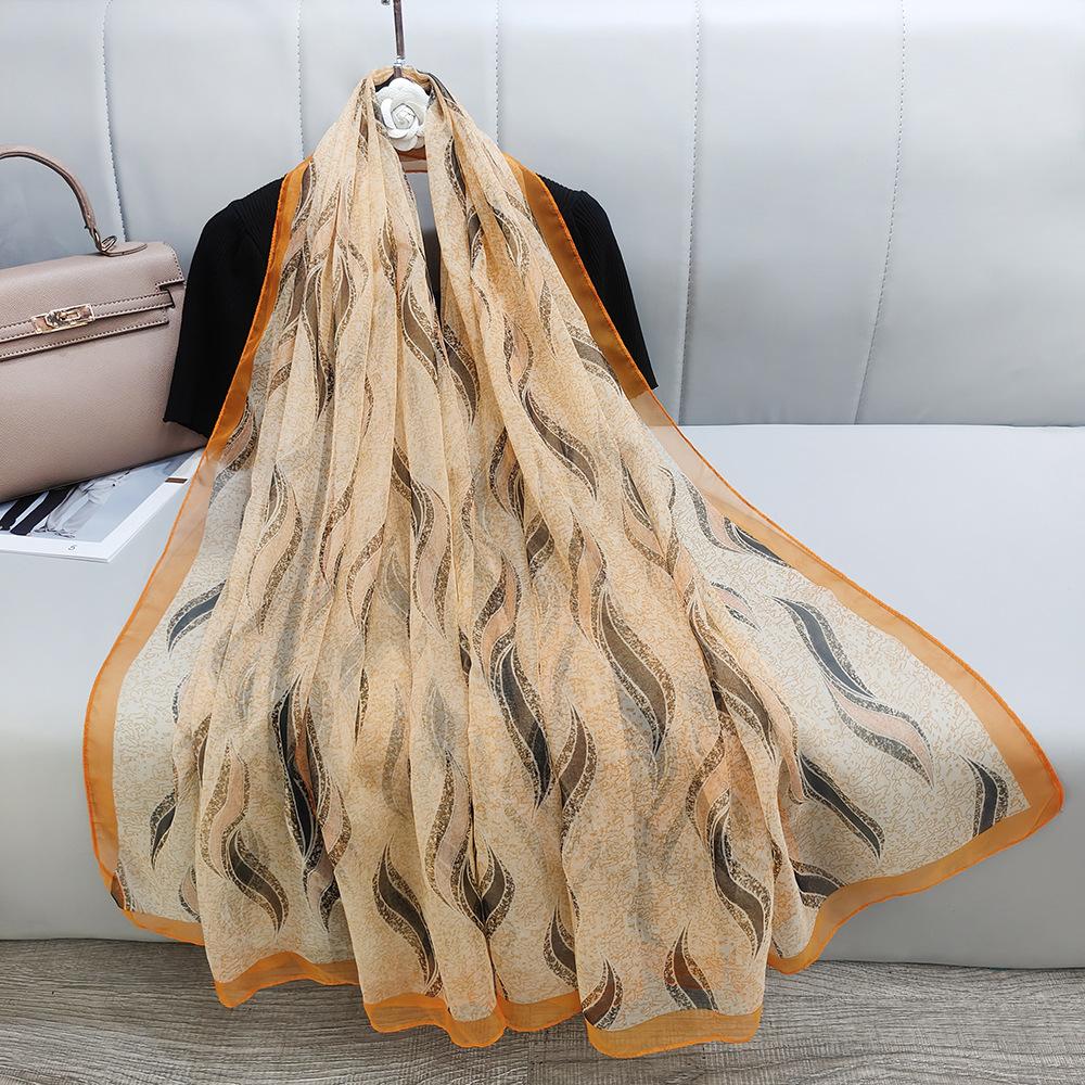 Новый летний тонкий шелковый шарф, дорожная солнцезащитная шаль для женщин, модное пляжное полотенце, большой шарф-глаз