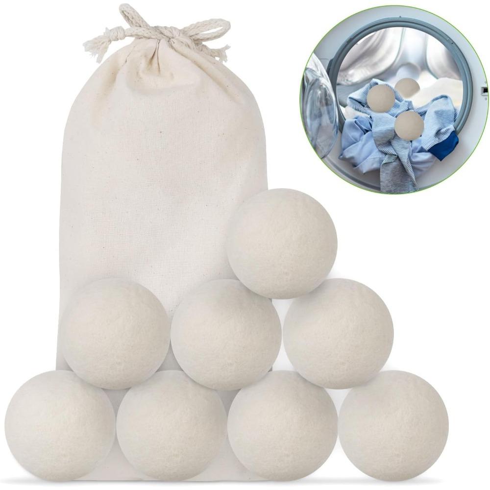 8pcs 8cm Wool Dryer Balls Natural Fabric Softener Reusable Antistatic Softener Laundry Ball Home Washing Machine Accessories