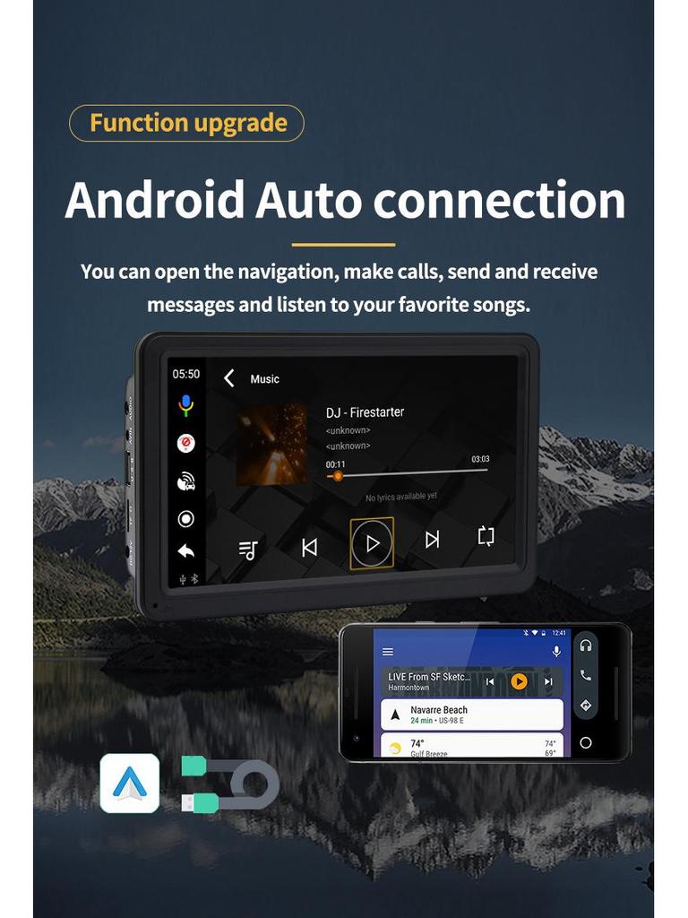 7-дюймовый беспроводной Android Auto и CarPlay портативный навигатор MP5-плеер