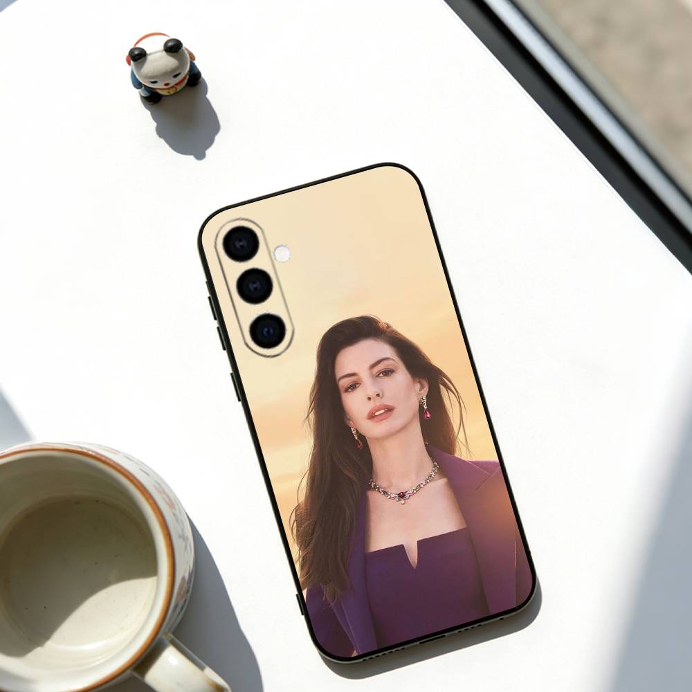 Чехол для телефона Anne Hathaway Мягкий черный Для Samsung Galaxy A73,A72,A71,A70,A53,A52,A51