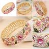 Ethnic Chinese Cloisonne Bracelet Enamel Women's Hand Bracelet Hollow Out Flower Bangle Gifts