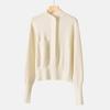 Worsted Wool Jacket Head Round Pocket Half Zipper Lazy Knitted Loose Long-Sleeved Wool Jacket Fashionable Foreign Style