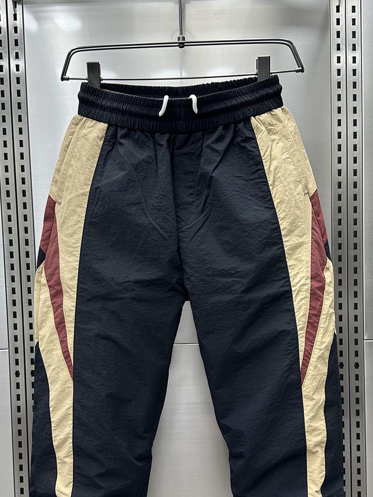 Мужские быстросохнущие гаремные брюки облегающего кроя: Цветовой блок, Эластичная талия, Повседневный летний стиль