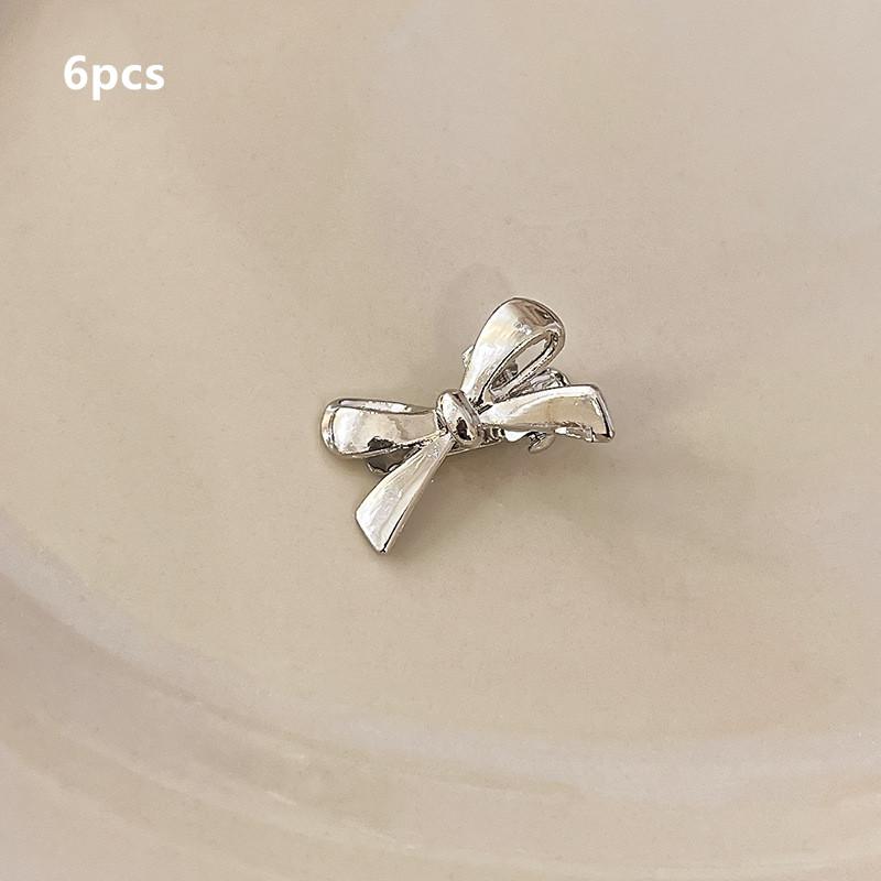 6 Pieces Of Women'S Golden Bow Mini Hairpins, Sweet And Cool Girl Bangs Hairpins And Hair Accessories