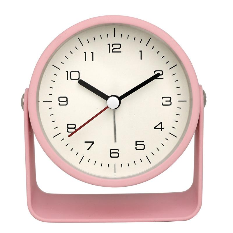 3.5 Inch Analogue Alarm Clock Silent Non-Ticking Bedside Clock Adjustable Angle Desk Clock with Light