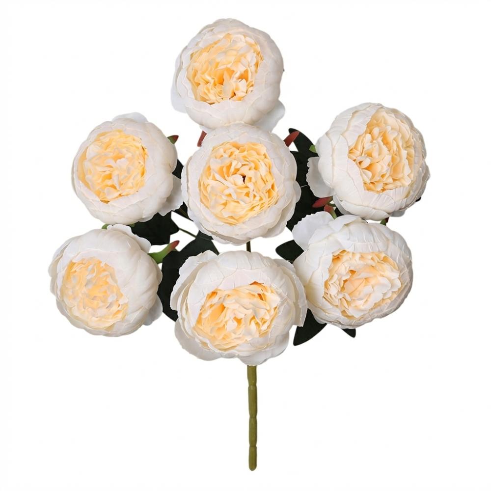 44cm Height Simulation Flower 7 Heads Peony Buds Wedding Bouquet Desktop Ornament