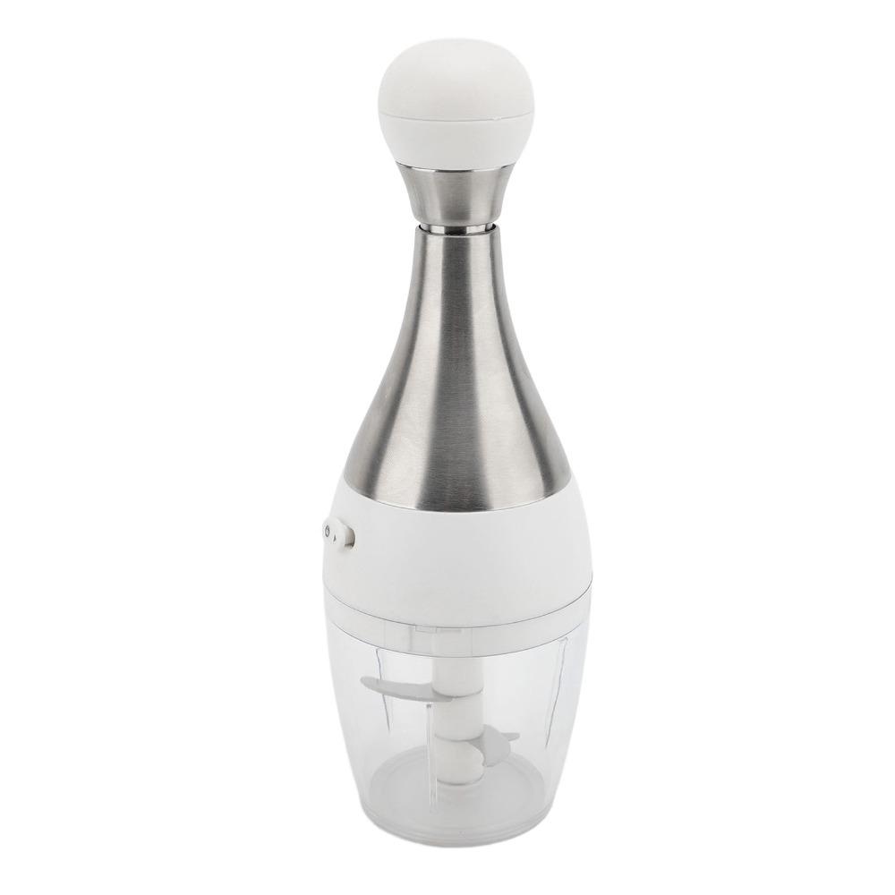 White Silver Garlic Press Plastic Stainless Steel Blades Garlic Mincer Vegetables Meat Onions