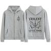 Худи на молнии Violent Little Thing Harajuku Пуловеры Топы Уличная одежда Подарок для фаната Четвертого крыла Толстовки с V-образным вырезом Всадник дракона