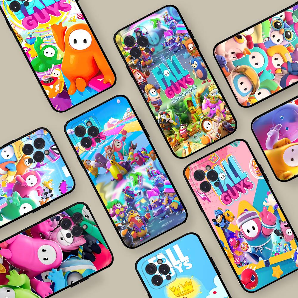 F-Fall G-Guys Party Game Phone Case For IPhone 17 16 15 14 13 12 11 Pro Max Plus Mini Silicone Black Cover