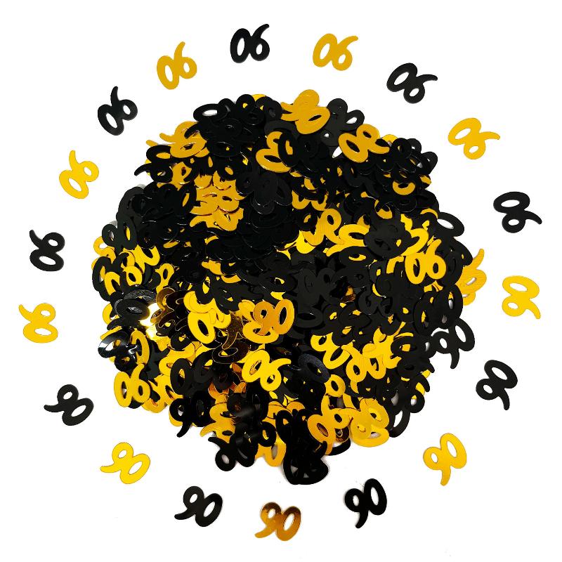 15 г/пакет Цифровое золото Черное конфетти Блестки Число 18/21/30/60/70 Бумажные обрывки Вечеринка по случаю дня рождения Юбилей Свадебное украшение