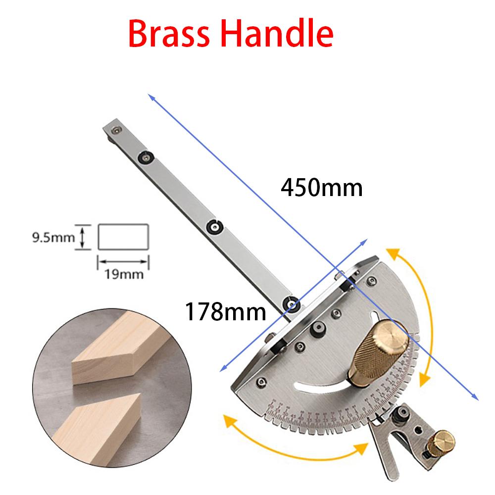 Miter Gauge Aluminum Alloy/Brass Handle Table Saw Router Miter Gauge Sawing Assembly Ruler Woodworking Tool