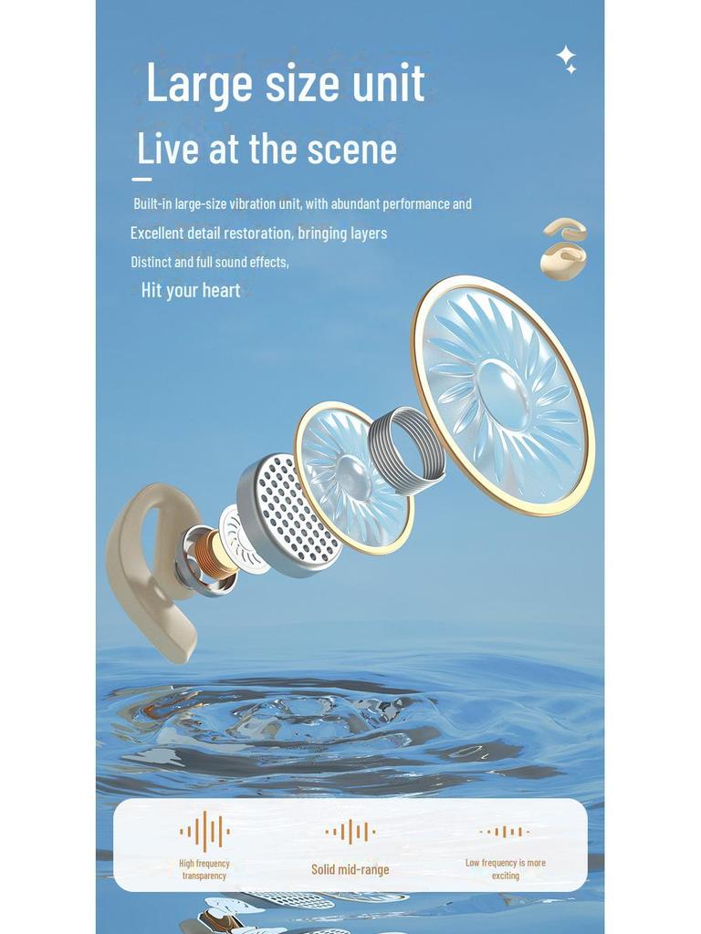 BY01 Маленький кокосовый шар H585 Беспроводные наушники с костной проводимостью Bluetooth для спорта с заушным креплением