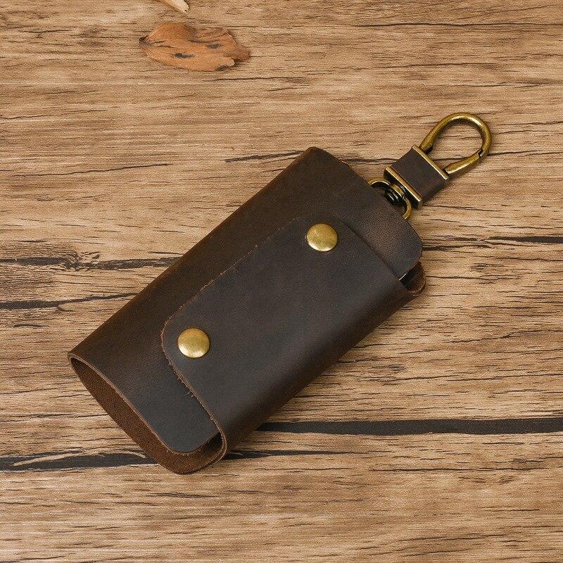 Handmade Genuine Leather Key Organizer Men Keyholders Personalised Leather Key Chain Ring Holder Car Small Key Case
