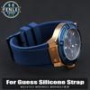 Для часов GUESS Ремешок W0247G3 W0040G3 W0040G7 Серия Синий Мужской 22 мм Силиконовый Ремешок для Часов Спортивный Водонепроницаемый Резиновый Браслет на Запястье