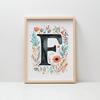 Plakat "F" Z Kolorowymi Kwiatami Plakat "F" Z Kolorowymi Kwiatami, 30X40 Cm, Bez Ramy, Papier Matowy 230 Gsm