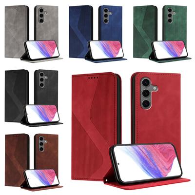Магнитный кожаный чехол-кошелек-книжка для Samsung Galaxy S25 S24 S23 S22 S21 S20 Ultra Plus FE с отделениями для карт | Дизайн SLINE