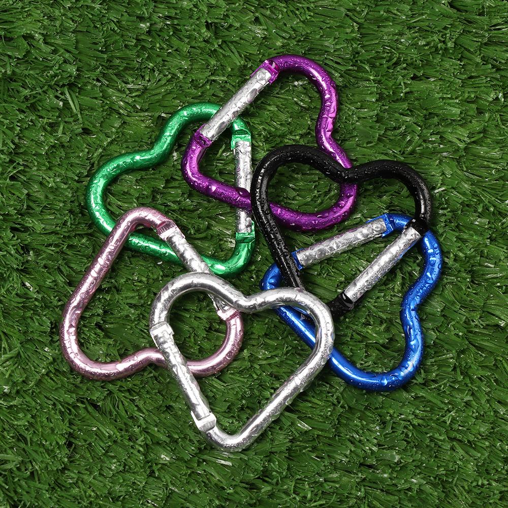 Hanging Outdoor Camping Tool Aluminum Carabiner Heart-shaped Buckles Keyring Hook Keychain Clip