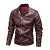 Jacket Stand Collar Casual Spring and Autumn Thin Zipper Slim Fit Men's Motorcycle Leather Jacket for Men