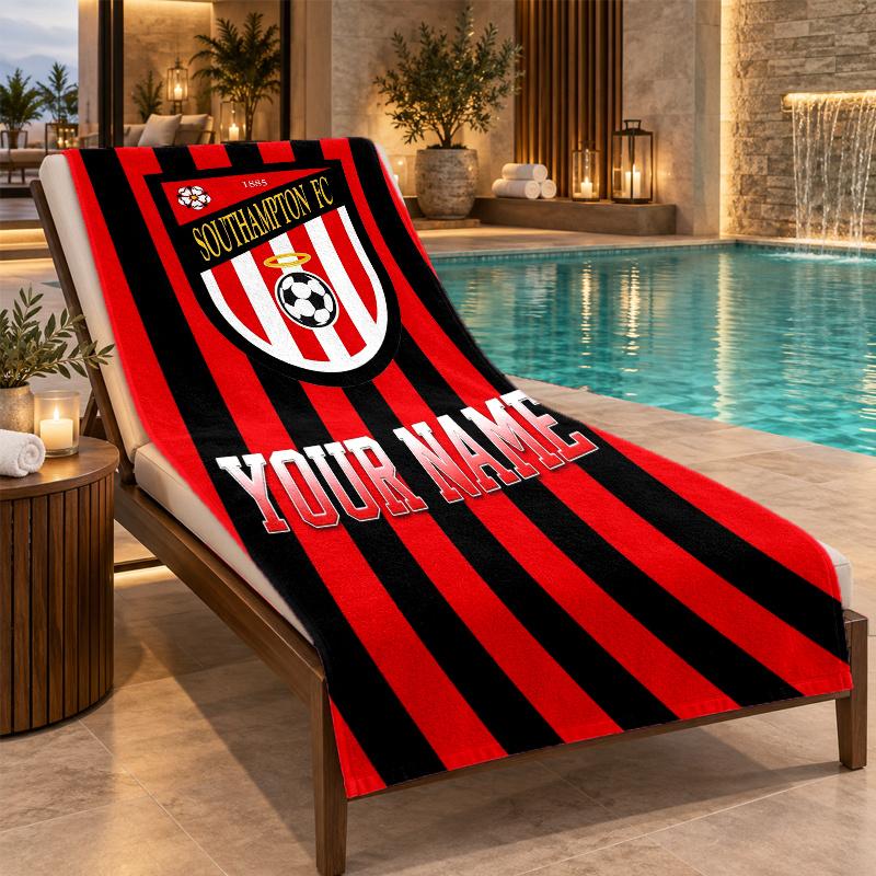 Custom Name Southampton Beach Towel Personalized Text Soft Towel Swimming Travel Bath Gift
