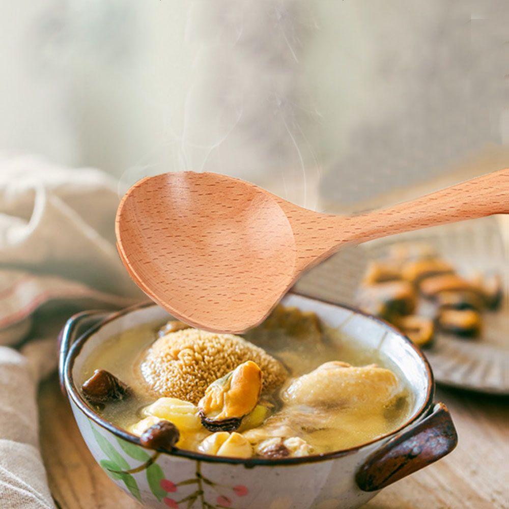 Mixing Scoop Kitchen Supplies Utensils Large Soup Ladle Serving Spoon Tableware Wooden Spoon