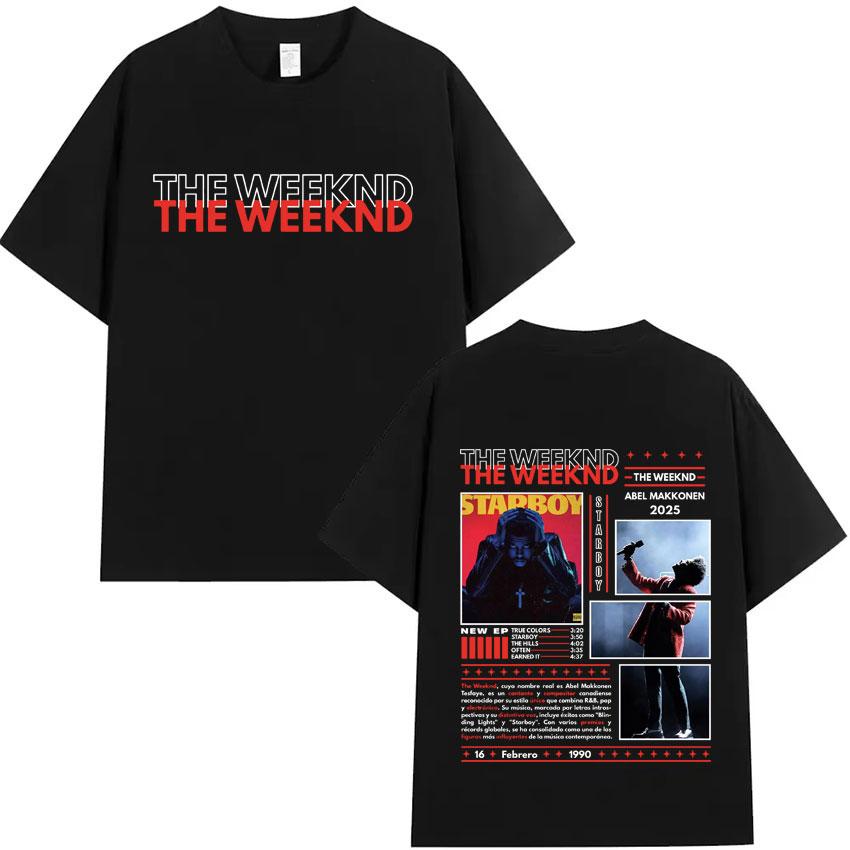 Поп-певец Артист The Weeknd Двусторонний Принт Футболка Мужская Одежда Футболка Эстетичная Хлопковая Футболка С Коротким Рукавом Свободная Уютная Футболка